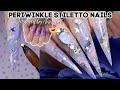 CLEAR GLASS NAILS - PERIWINKLE STILETTO NAILS INSPIRED BY NAILS BY ANNABEL M