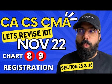 8 & 9 Registration Section 25 & 26 including amendment for Nov 22 Rule 10B introduced | IDT Revision