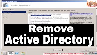 How to Remove Active Directory in Windows Server 2008 | Step by Step