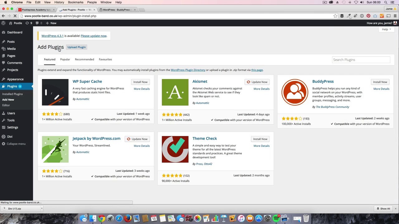 WordPress quick start guide 7 - How to add WordPress Plugins - YouTube