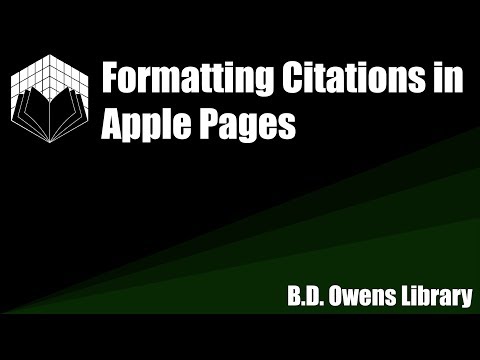 Formatting Citations in Apple Pages