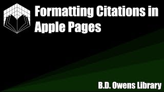Formatting Citations in Apple Pages