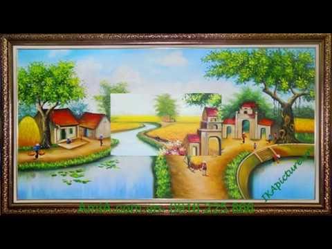 15 mẫu Tranh phong cảnh quê hương đẹp