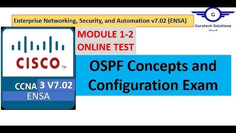 [CCNA3 Exam] OSPF Concepts and Configuration Exam Answers | Modules 1-2 | OSPF Questions and Answers