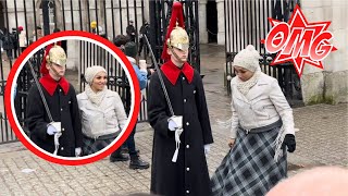 women takes photo gets a surprise from guard!