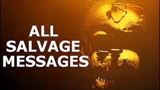 FNAF 6 - All Salvage Messages (Freddy Fazbear's Pizzeria Simulator)