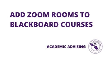 Add Zoom Rooms to Blackboard Courses - Linfield College