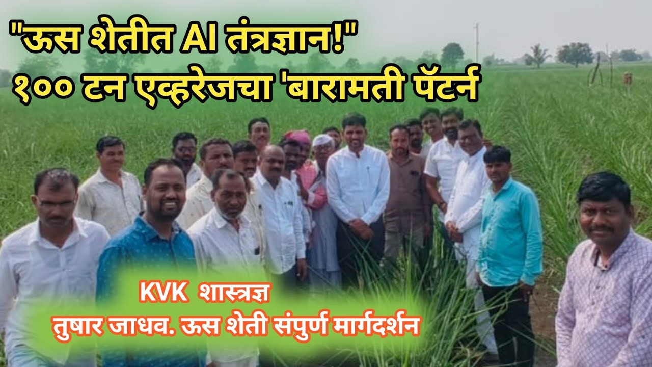 ऊस शेतीत AI तंत्रज्ञानाचा वापर करून १०० टन उत्पादन कसे घ्यावे? | शास्त्रज्ञ तुषार जाधव (बारामती KVK)