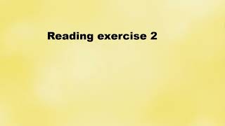 Reading exercise 2