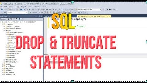 DROP and TRUNCATE Command | difference between DROP and TRUNCATE  | #techconcepts | #sql
