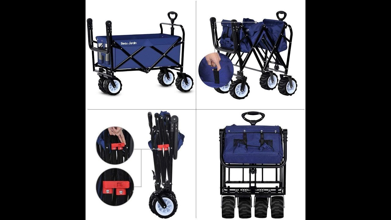 Beach Wagon Trolley with Adjustable Push Handle-FW-006W|Push and Pull Beach cart with Wide  Wheels