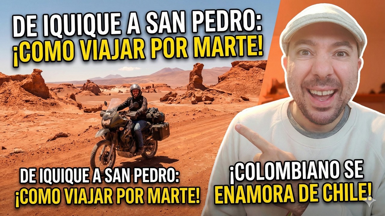 COLOMBIANO SE ENAMORA DE CHILE EN MOTO 🇨🇱🏍️ | DE IQUIQUE A SAN PEDRO, COMO VIAJAR A MARTE