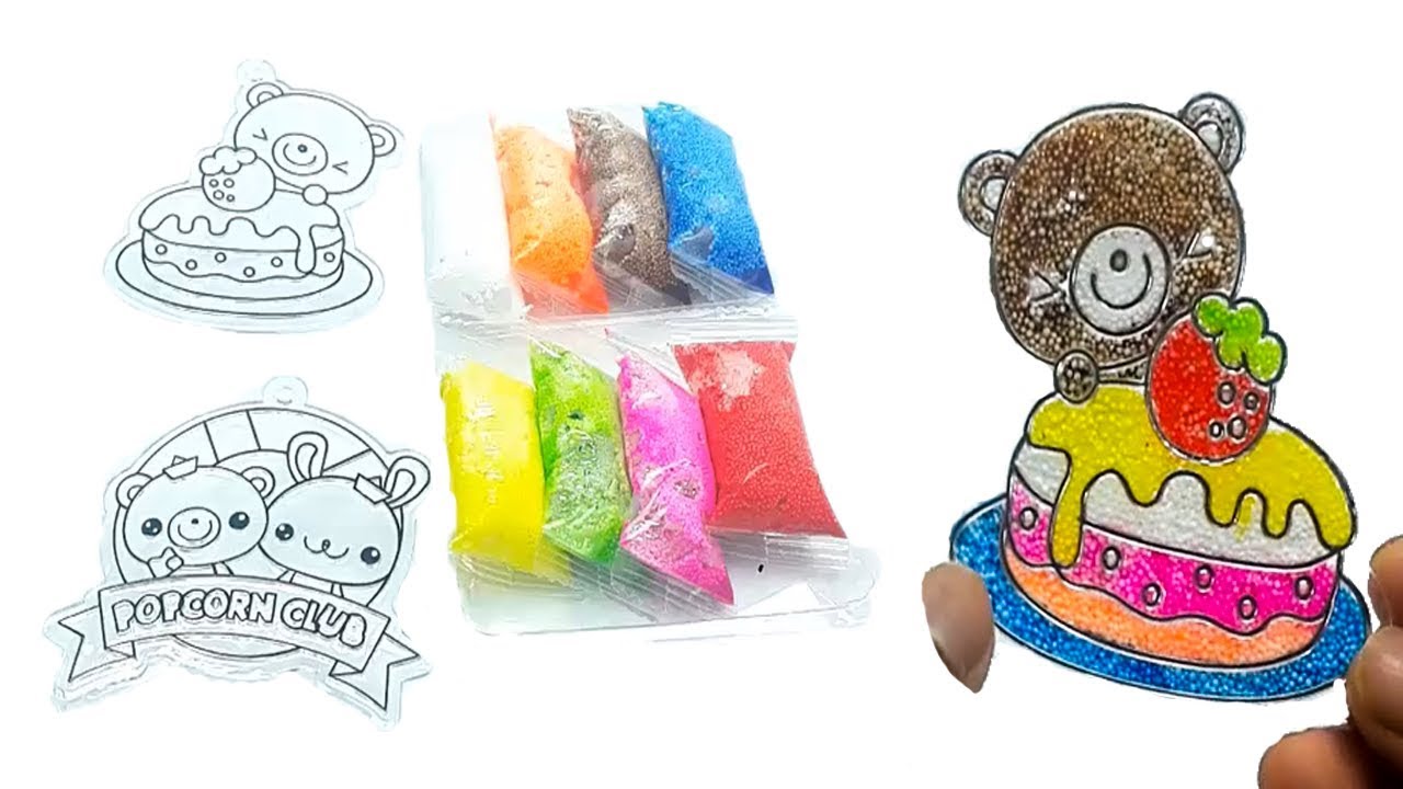 Learn colors sticky foam teddy bear cake design for kids!RaiyanToysMaker