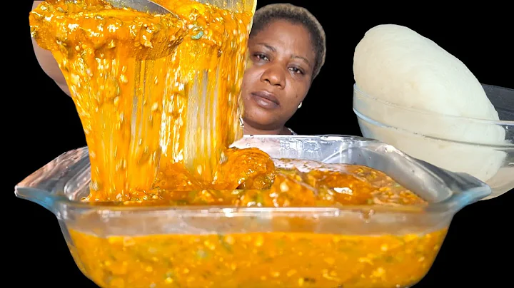 African food mukbang/ oatmeal fufu with ogbono soup