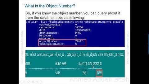 Exadata Smart Flashcache Contents objectNumber