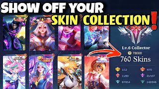 SKIN SHOW OFF⁉️NEW COLLECTION SYSTEM EASY TUTORIAL✏️ New Update MLBB🌸
