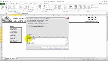 Rapid Fire Excel Training - Using Fixed Width Text to Columns