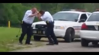 2 Ohio Cops Fight Each Other On The Side Of The Road!