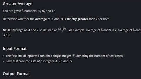 Greater Average Codechef (500 to 800 Difficulty Rating Problems)