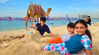 Family Fun Day at the Beach and playing in the sand with HZHtube Vlog