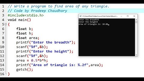 Write a C Program to find area of any triangle using Dev C++ in Nepali #cprogramming