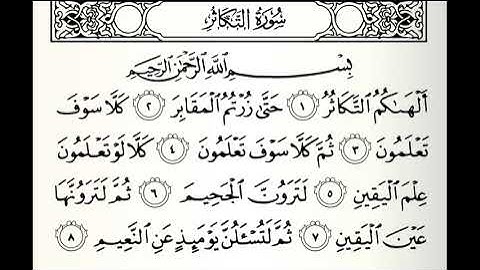 سورة التكاثر القارئ صالح الصاهود