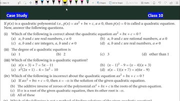 Case Study Based on Quadratic Equations | CBSE Board Exam 2023 | Class 10 Maths | If p(x) is a quadr