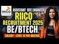 RIICO RECRUITMENT 2025 || ASSISTANT SITE ENGINEER || BE/BTECH || LEVEL 10 PAY MATRIX || FRESHERS