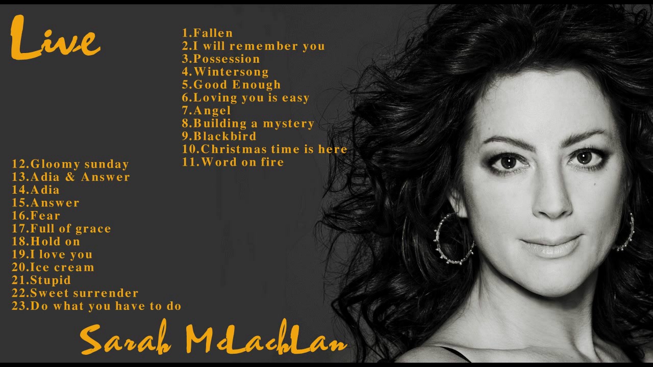Sarah McLachLan Greatest Hits Full Live  Sarah McLachLan Best Songs