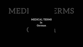 MEDICAL TERMS/GERMAN NURSING/#deutschland #ytshorts  #educational #languagelearning #interview