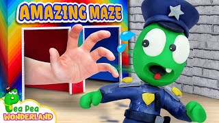 Pea Pea Police Pretend Play Escape From Giant Mysterious Maze  Funny cartoon  Pea Pea Wonderland