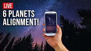WATCH LIVE:  6 Planets Alignment (with STELLARIUM Planetary Software!) 🌌✨ | 4K