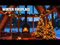 🔥Cozy Fireplace Crackling 24/7 | ❄️Snowy Cabin Views | Winter Ambience (No Music)