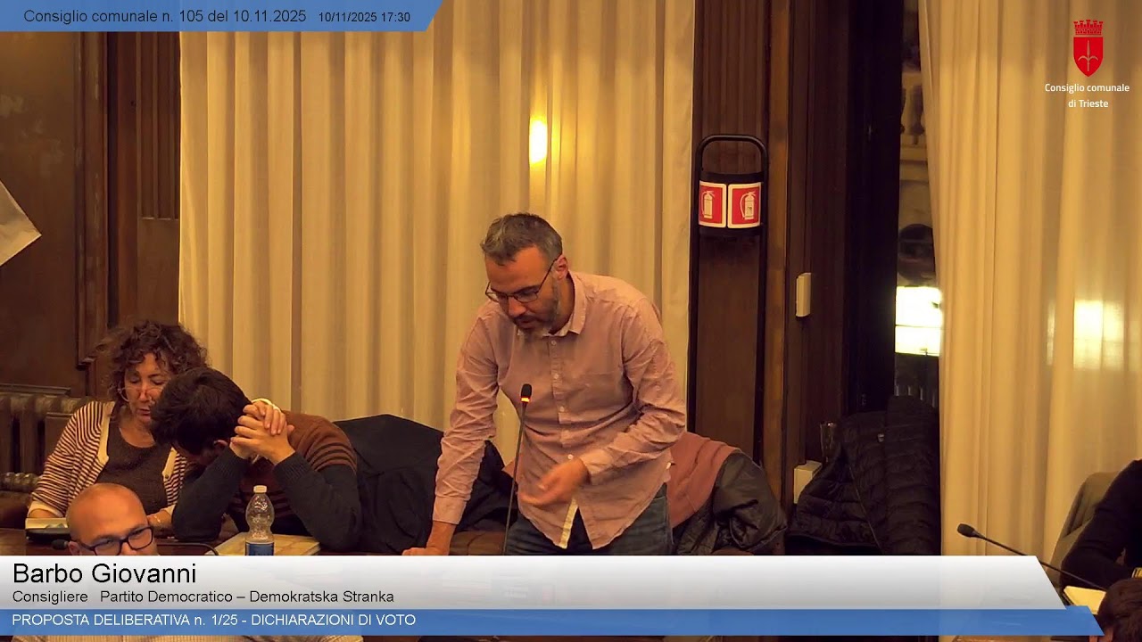 10 Novembre 2025 - Live streaming del Consiglio Comunale di Trieste