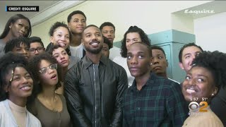 Celebrity Michael B. Jordan Visits Alma Mater In Newark Net Worth