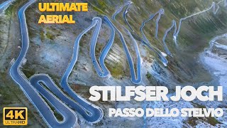 Stilfser Joch 2020. The Passo dello Stelvio in Italy epic road filmed in 4K. original drone Video