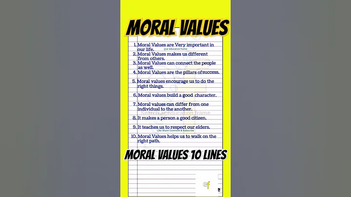 Moral Values For Students Moral Values For Kids 10 lines essay on Moral Values