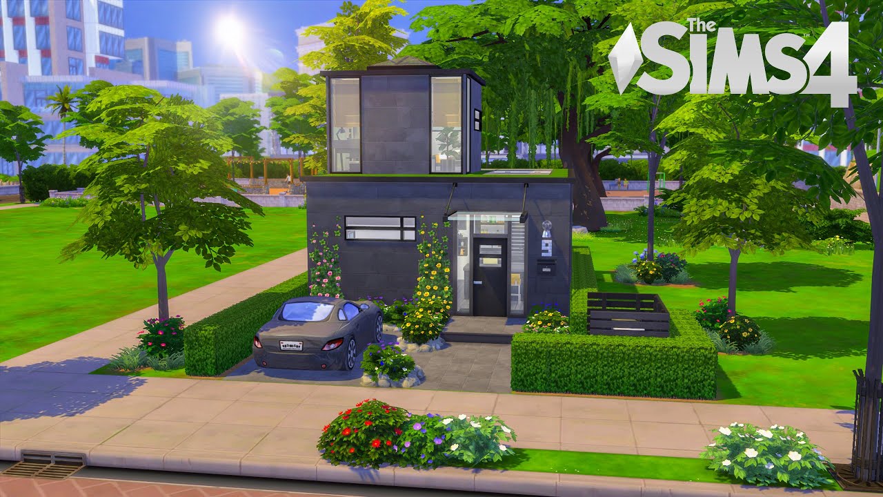 Sims 4 I Modern Mini Home I Stop Motion Speed Build I NO CC - YouTube