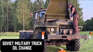 Maintaining a Soviet Military Truck – Ural 375D Engine Oil Change & Greasing