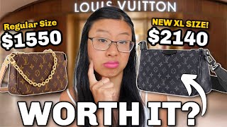 Comparison Of *NEW RELEASE* LV Pochette Accessoires XL VS Regular Size! Is It Worth It?