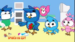 Birds family pregnant mom angry bird with animation kids cartoon