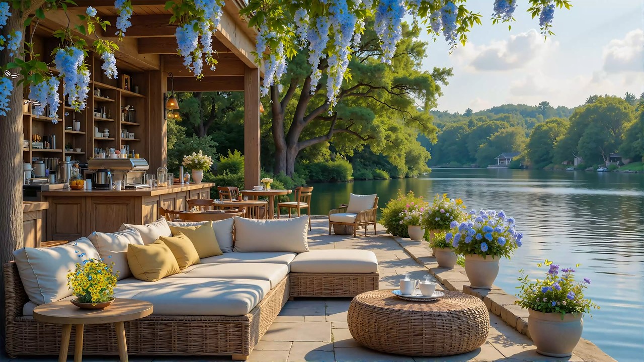 Calm Lakeside Piano Music🌿Cozy Waterfront Ambience and Soft Piano for Work & Focus