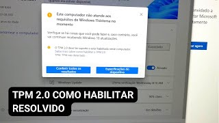 Resolvido  Tpm 20 No Identificado E Habilitado Como Habilitar Tpm 20 Atualizar Para Windows 11