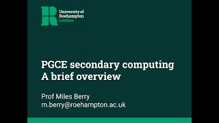 Secondary Computing PGCE
