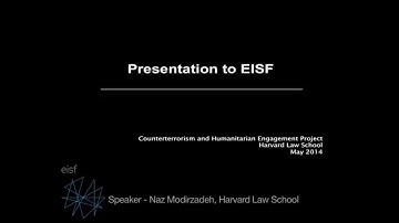 EISF Webcast: Introduction to Counter-terrorism Law