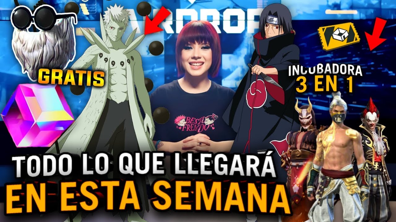 🔥NUEVO AIRDROP SEMANAL de FREE FIRE MP40 LEGADO UCHIHA OBITO PAIN RULETA MAGICA 😱  Agenda Semanal