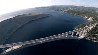 Most Krk | Krk Bridge | Croatia | Hrvatska | Drone against wind | Aerial video | 4K