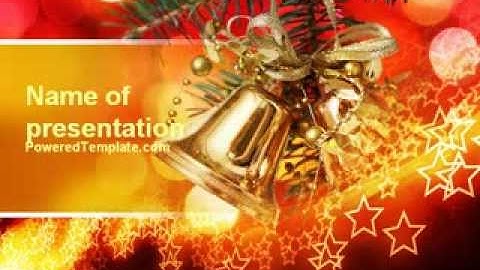Bells On Christmas Tree PowerPoint Template by PoweredTemplate.com