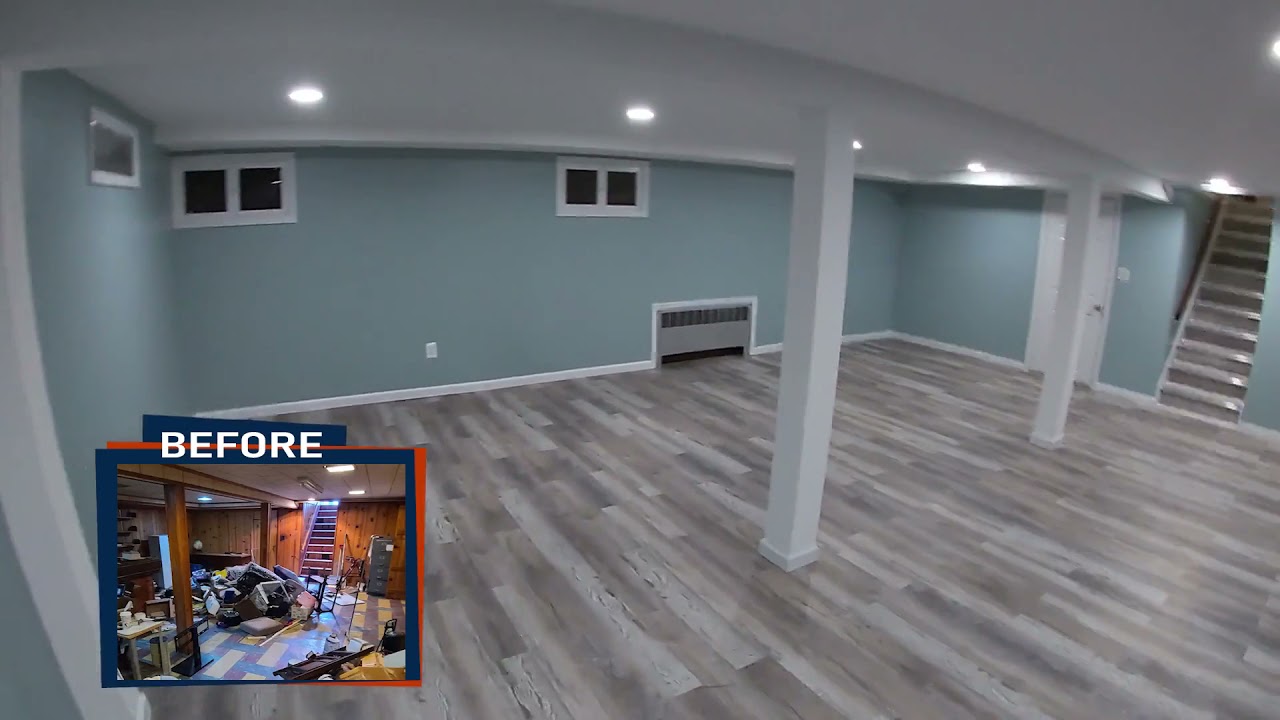 Flooded Basement Restoration - Before & After