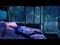11 Hours Forest Rain at Night in a Quiet Camper Van for Deep Sleep and Total Relaxation Forever Calm